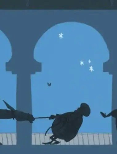 Barwne plansze komiksowe i andaluzyjskie dekoracje z X wieku na wystawie Bibliomule Cordoba.