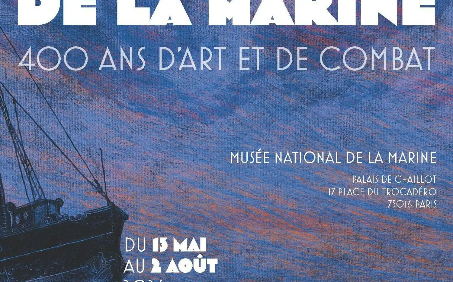 Współczesne obrazy i rzeźby morskie w galerii 46e Salon de la Marine w Musée National de la Marine.