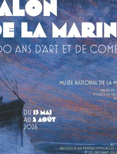 Współczesne obrazy i rzeźby morskie w galerii 46e Salon de la Marine w Musée National de la Marine.