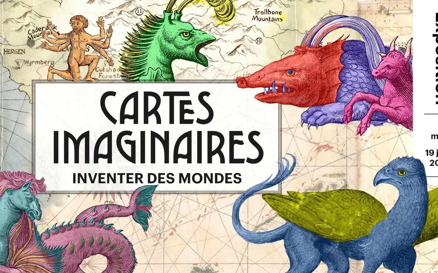 Mappe fantastiche nella mostra Cartes Imaginaires: Inventer Des Mondes tra cartografia e immaginazione.